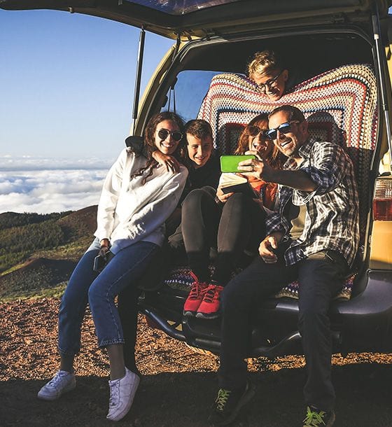 Family in a car