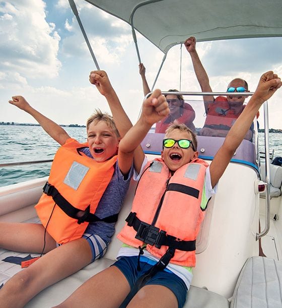 Family in a boat