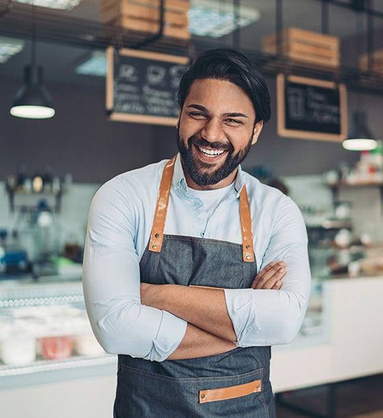 Man wearing an apron