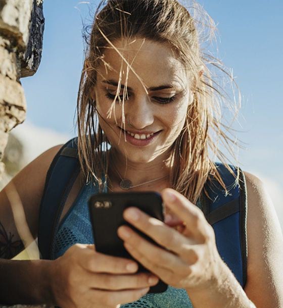 Woman looking at phone