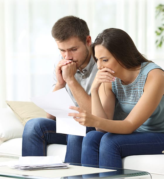 Couple looking at paperwork