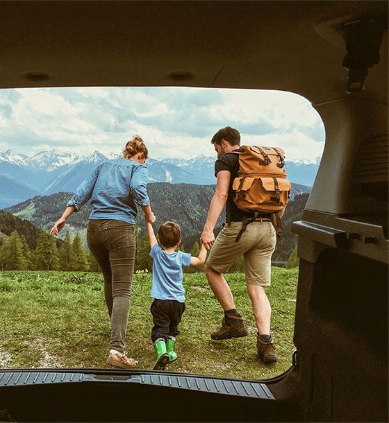 Family in the mountains