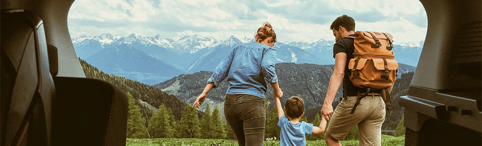 Family in the mountains