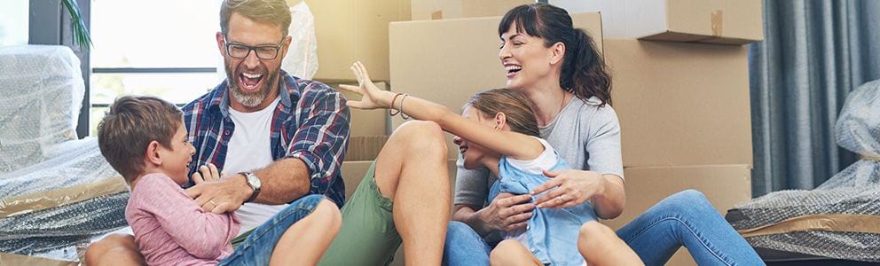 Family laughing