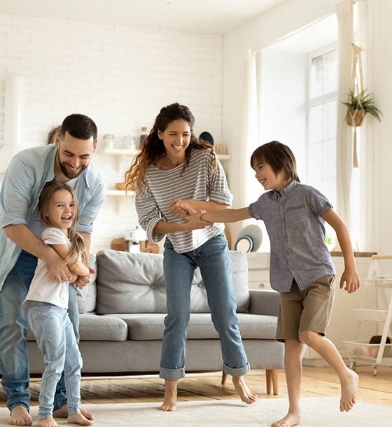 Family laughing