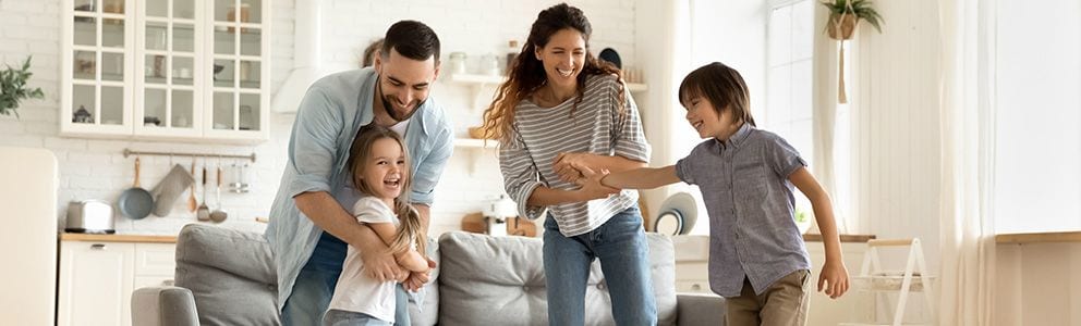 Family laughing