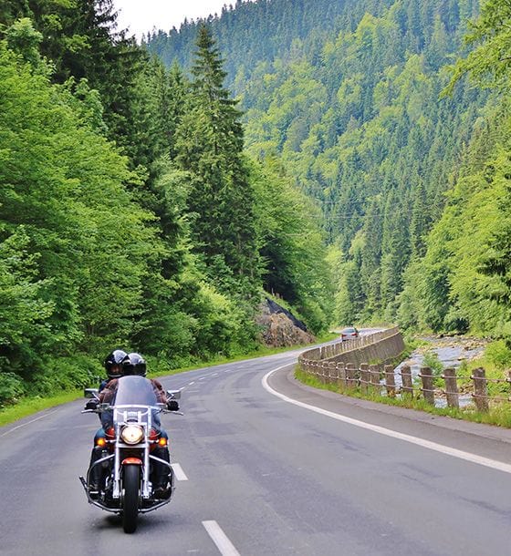 Couple on a motorcycle