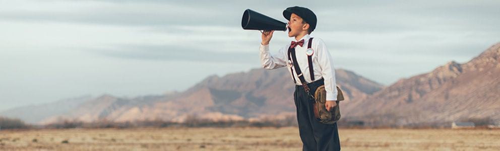 Boy with megaphone