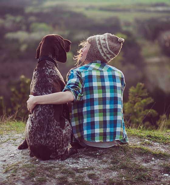 Person with dog