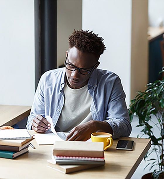 Man studying