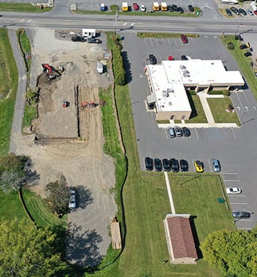Aerial View of New building