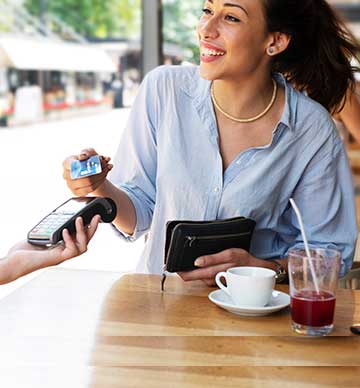 Woman using card