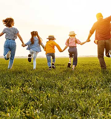 Family holding hands