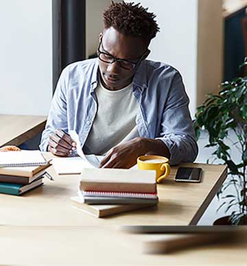 Man studying