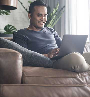 Man looking at laptop